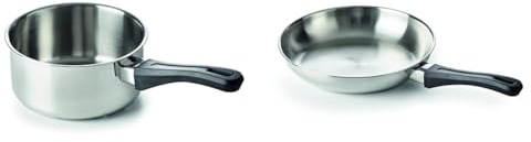 Beka 12036204 Polo Casserole en acier Inoxydable 20 cm & 12037244 Polo Poêle à Frire en acier inoxydable 24 cm, Noire