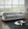 Easy4You Chesterfield Silber Velvet 3-Sitzer Sofa 225x74x88 cm Sofas für Wohnzimmer Sofagarnituren mit Holzfüße Set Sofas & Couches