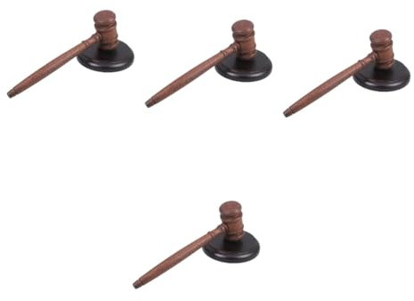 Lurrose 4 Sätze Praktischer Saitenhammer Richterhammer Für Den Einsatz Im Gerichtssaal Mit Display-basis