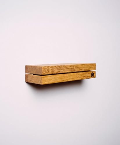 Kawentsmann Schlüsselbrett Holz mit Ablage MISPEL - Schlüsselleiste aus Eiche - Wand Schlüsselboard - Schlüsselablage - Wandregal Holz mit Schlüsselbrett (25 x 9 x 5 cm)