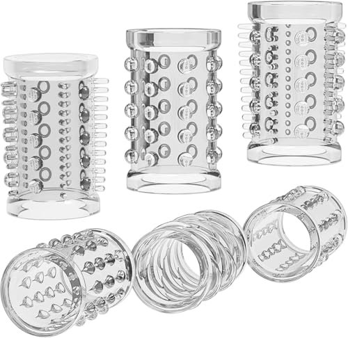 Penismanschetten 6er Pack – Wiederverwendbare Penishüllen für Penisvergrößerung, Ausdauer & Sensibilität – Sexspielzeug für Männer, Penis Sleeve Erbessern Ausdauer &Sensibilität - Transparente