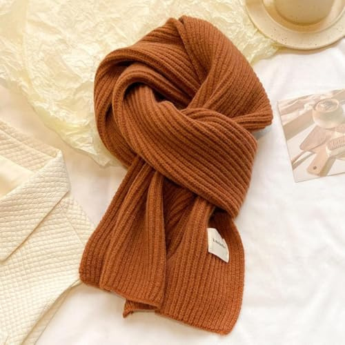Winterschal für Damen, Kaschmir, warm, einfarbig, für Damen, dick, weich, mit großen Quasten, Lange Stola, Xm-123-Karamellfarbe, 26 160 cm