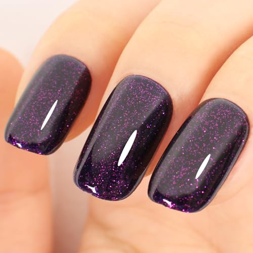 TUTUYU mörk lila glitter gel nagellack, glittrande skimrande glitter lila gelnagellack för nagelkonst-starter, manikyrsalong