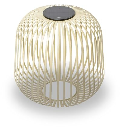 LUUK Studio mobil utomhus LED solcell, väderbeständig uteplatsbelysning och vindljus, uppladdningsbart via USB-C och solenergi, bord för balkong och trädgård, designlampa, sand brun