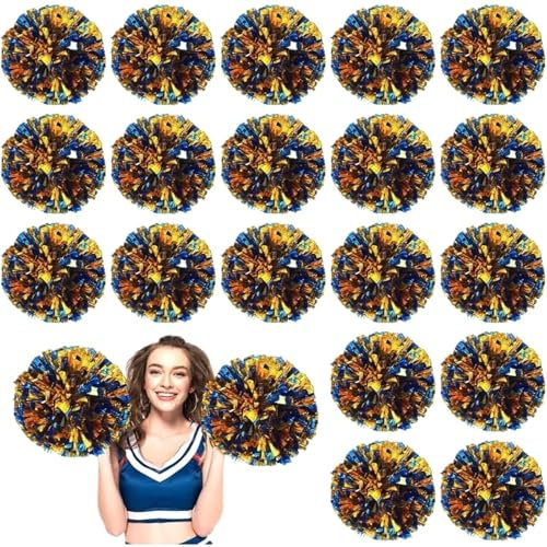 USOHJZ Cheerleader Pompons 24 Stück Cheerleading-Pompons aus Metallfolie for Tanz, Wettbewerbe, Mannschaftssport, Bühnenauftritte