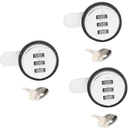 HOMSFOU 3 Stück 3 Passwort Digital Nockenschlösser Schlüssellos Blau Erwachsene Schlösser Rufnummernsperre Schlüsselsafe Schrankschloss Nockenschloss Silver Zinklegierung