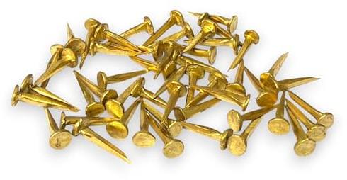 Solid Brass Cut Tacks – 15mm – Flat Head Upholstery & Furniture Nails – Rustproof, Antique Finish – 50g Packs for Restoration, Boatbuilding, Crafts