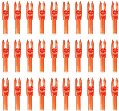 PATIKIL Encoches De Flèches De Tir À l'arc 4.2mm30 Pièces Embouts De Flèches en Plastique De Remplacement pour Chasse Tir À l'arc Arc Classique Arc À PouliesOrange Transparent