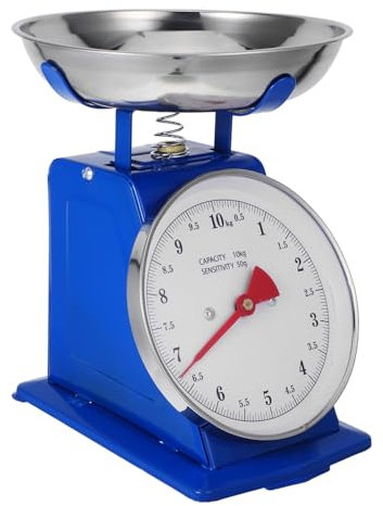 Cabilock 10kg Báscula Mecánica De Cocina Vintage Con Tazón Desmontable Peso Alimentos Hornear Cocinar Sin Electricidad Fácil Lectura Dial Resistente