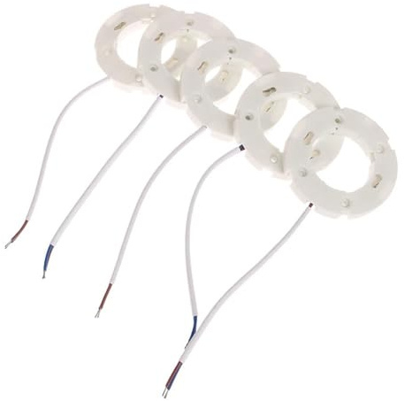 ruehalf Lot de 5 douilles GX53 for lampes GX53, câbles volants for ampoules LED et CFL, support de lampe murale de plafond