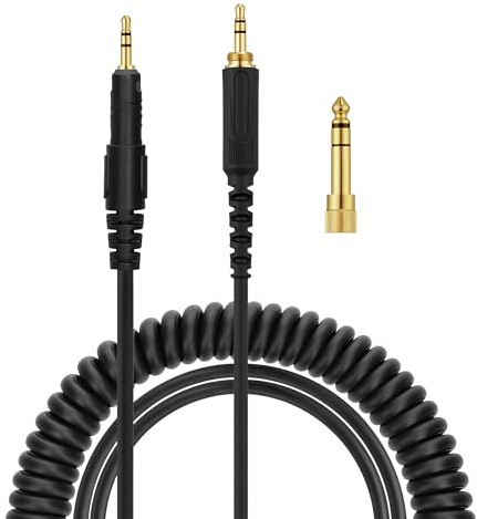 kwmobile Headphone Cable Compatible with AudioTechnica ATH-M50X / M40X / M60X / M70X - 100cm Cord with 3.5mm (1/8) Jack + 6.35mm (1/4) Jack Adapter