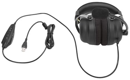Yechiry Wired USB Gaming Headset, Rauschisolation Stereo Subwoofer 360 Grad 7.1 Surround Sound Gaming -Kopfhörer mit Mikrofon für Computer Laptop Musikspiel 3D Sound Field Clarity