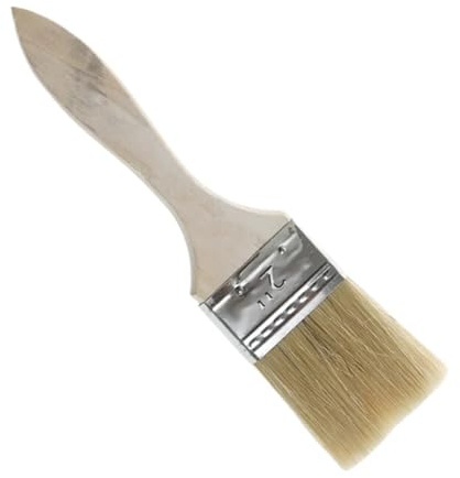 Lot de 6 pinceaux à Poils durs avec Manche en Bois, Pinceau 5 cm, Nettoyage pour Plafonds