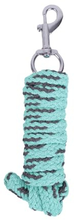 Führstrick Pferd | Anbindestrick mit Panikhaken | Länge ca. 2m | robust, stilvoll und angenehm in der Hand (Ice Green, 1 Stück)