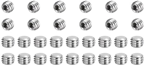 QUARKZMAN 80 Pcs Vis Sans Tête M6-1 x 4mm, Vis À Tête Hexagonale Interne En Acier Inoxydable 304 À Pointe Creuse Pour Réparation De Robinetterie De Salle De Bain Meubles Projet DIY