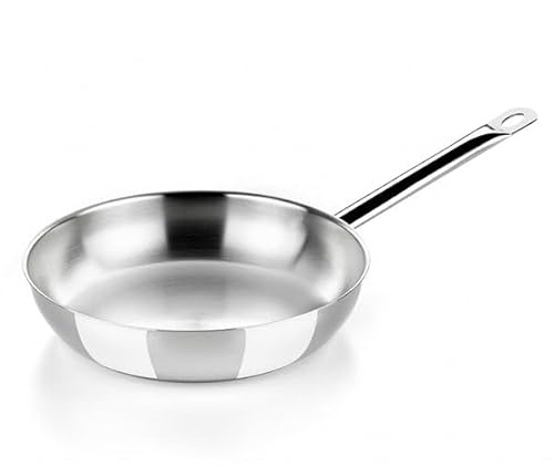 BRA Profesional | Sartén 28 cm, acero inoxidable 18/10, sin antiadherente, triple fondo difusor, apta para las fuentes de calor, incluida la inducción