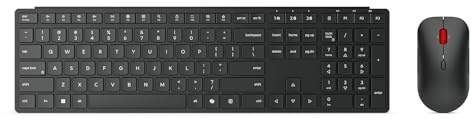 Lenovo Pro Combo 6000 - Tastatur-und-Maus-Set - kabellos - 2.4 GHz, Bluetooth 5.3 - QWERTZ - Deutsch - Finsternis schwarz - braune Box
