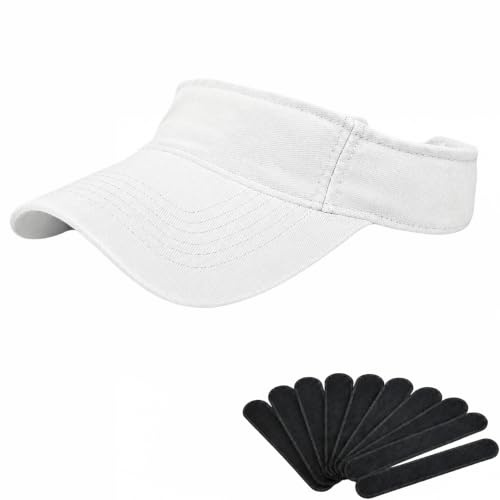 Bzojbmei 1 Pack Visor Hat Sun Visors Sports Visor Golf Hat Athletic Visor Baseball Cap Tennis Visor Sun Hats Breathable for Men Women Outdoor Fishing Climbing Hiking Walking Running Trip (White)