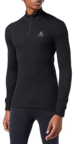 Odlo Thermounterwäsche Herren Active Warm I Langarm Thermoshirt I Warme Skiunterwäsche Langarm Thermoshirt mit Kragen und 1/2 Reißverschluss I Herren