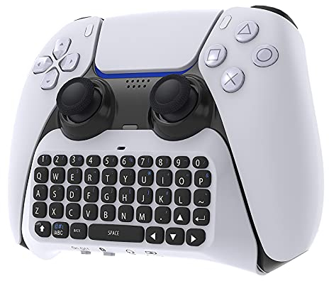 Wireless Controller Tastatur für PS5 Pro Slim, Bluetooth 3.0 Mini Portable Gamepad mit eingebautem Lautsprecher Audio Jack für Playstation 5 Voice Chat Board für Messaging und Gaming Live Chat