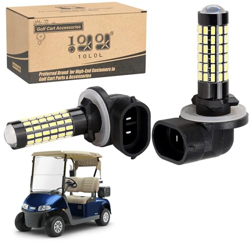 10L0L 881 Golf Cart Headlight Bulb for EZGO, Club Car DS/Precedent, 12V Head Light Bulbs Replacement, Super Bright Fog Light Bulbs, Replace OEM 1019881-01, 740047-G01