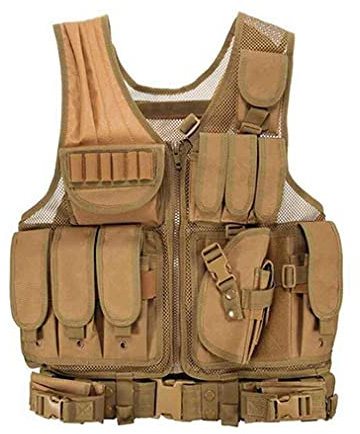 NC Taktische Luftgewehr-Paintball-Weste, Outdoor-Jagd, verstellbar, leicht und atmungsaktiv, Kampf-Trainingsweste, hautfarben, 6