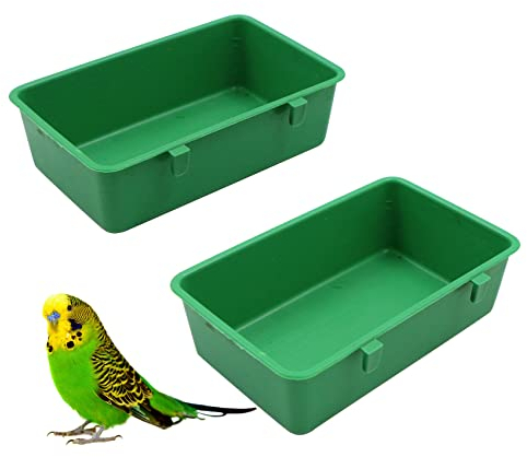 fuxunamz Vogelkäfig Badewanne Vogel Multifunktional Feeder - Vogelhaus aus Kunststoff, Hängende Vogelfutterhaus, Vogelbadewanne mit Haken für kleine Vögel Fink, Wellensittich, Kanarienvogel, Papagei