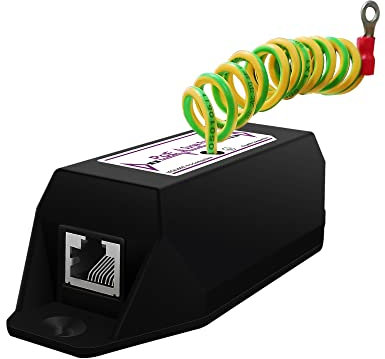 Gigabit PoE+ Ethernet Surge Protector 10KV Lightning Suppressor LAN Network CAT5/CAT6 Thunder Arrestor 10/100/1000 Mbps