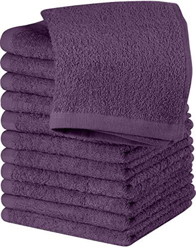 Utopia Towels Baumwoll-Waschlappen-Set – 100% ringgesponnene Baumwolle, hochwertige Flanell-Waschlappen für das Gesicht, sehr saugfähige und weiche Handtücher, 12 Stück, Pflaumenfarben