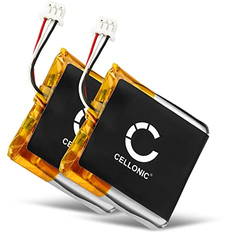 CELLONIC, Batería para Audífonos Compatible con Sennheiser GSP 670, GSP 500, GSP 350 (350mAh, 3.7V) 2X Batería de Repuesto AHB552826TPC-2