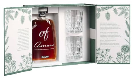Bonollo Amaro of Capsule - Amaro 0,70cl con due Bicchieri Tumbler