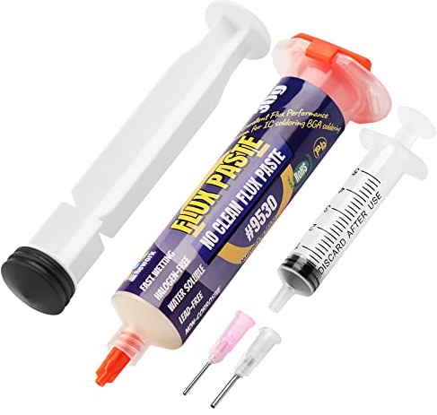 BEEYUIHF Flux de pâte à souder, Sans Plomb Flux pour la soudure, No Clean Flux de pâte à souder, 30ml seringue flux de soudure pour BGA PCB SMD(1.62oz/46g)