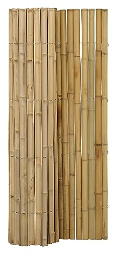 DE-COmmerce Sichtschutz aus Bambus BARU Halbschalenzaun Gartenzaun Windschutz Zaun Bambusmatte NATURE (HxB) 150 cm x 180 cm