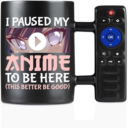 Anime Gifts for Men, 13.5oz Remote Ceramic Coffee Mug for Japanese Lovers | 13.5oz/400ml, Birthday Kawaii Gift for Women, Boys, Girls
