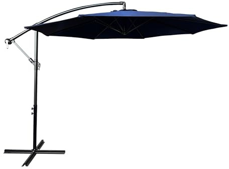 BDW - ASTER Sonnenschirm 300 x 300 cm - für Garten, Balkon, Terrasse - Sonnenschirm mit Kurbel, Winkelverstellbar - Ampelschirm - Sonnenschutz, Outdoor Sonnenschirm Groß