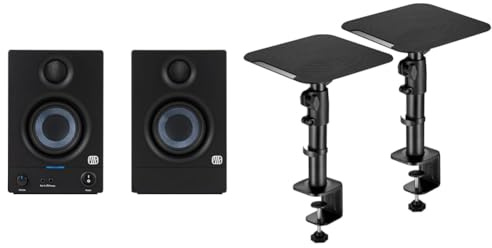 PreSonus Eris 3.5 Gen 2 – 3,5 Desktop-Aktivlautsprecher für Multimedia & mywall Tischhalterung HS30L Universelle Lautsprecher Tischhalterung