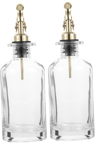VINTORKY 2-teiliges Ölflaschen-set Aus Glas Ölspenderflasche Automatischer Deckel Zum Öffnen Und Schließen 350 Ml Düsendeckel Küchensauce-essigspender