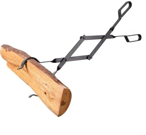 Effizientes Scherendesign für Brennholzzange, 26 Greifer für große Holzscheite und Kohlen