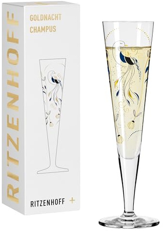 RITZENHOFF 1071043 Champagnerglas 200 ml - Serie Goldnacht Nr. 43 - Designerstück mit Echt-Gold - Made in Germany, Gold