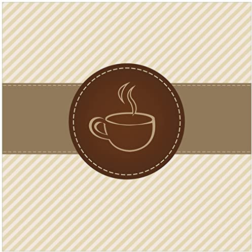 Wallario Glasbild Kaffee-Menü - Logo Symbol für Kaffee - 55 x 55 cm Wandbilder Glas in Premium-Qualität: Brillante Farben, freischwebende Optik