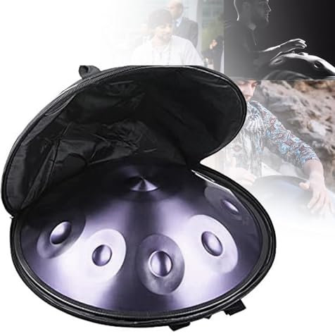 432HZ/440HZ 10Noten Handpan Trommel für Erwachsene Hochwertige Handpan Instrument mit Tasche, Handpan Schlägel, Handpan Ständer, Notenaufkleber, Reinigungstuch(Purple,432HZ)