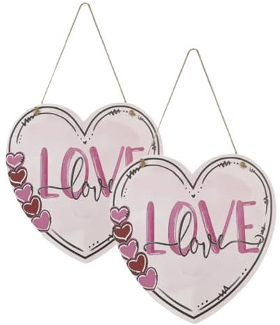 Levemolo 2stücke Herz Holzschild Wanddeko Für Valentinstag Romantische Türschilder Langlebig Und Dekorativ Für Zuhause Oder Geschäft