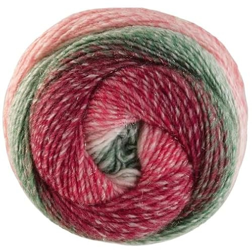 LANA GROSSA Christmas Edition Lurex | Dochtgarn mit Farbverlauf in weihnachtlichen Farben | Handstrickgarn aus 60% Schurwolle & 40% Polyacryl | 100g Wolle zum Stricken & Häkeln | 350m Garn FB 118