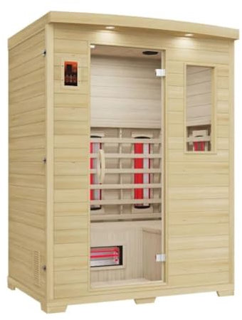 Fonteyn | Bella 3 Sauna Capacity for3 Person | Digital Panel, Bluetooth Remote Control | Infrared Hemlock Wood | Wellness Retreat | 155cm x 110cm x 190cm