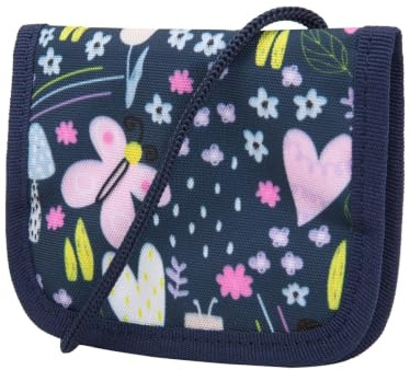 McNeill Brustbeutel In the Garden für Kinder – Geldbeutel zum Umhängen mit Klettverschluss, Reißverschlussfächern & Klarsichtfach – Ideal für Schule, Ausflüge und Reisen – 12 x 10 cm