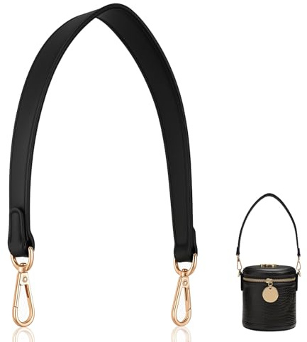 Frauen Leder Schulterriemen Trageriemen,Taschengurt Schwarz,Robuster Schultergurt für Taschen,Ersatz Taschengurt mit drehbaren Karabinerschnallen,für die DIY-Herstellung von Handtasche(Schwarz)