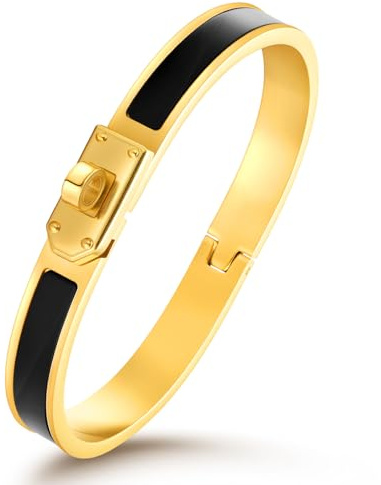 ZHUOMOT Armband Damen Gold, S925 Silber，Goldknopf Schwarz 17CM, Armband Gold Wasserfest, Armbänder Damen,Geschenk für Frauen Freundin Mama Weihnachten Geburtstag Jahrestag