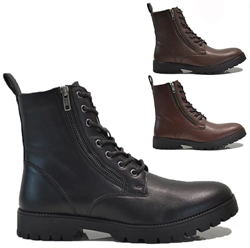 Men's Breathable Military Boots – Tactical Desert Combat Boots with Side Zip | Outdoor Army, Patrol, Commando & Security Police (Black, UK Footwear Size System, Adult, Men, Numeric, Medium, 6.5)