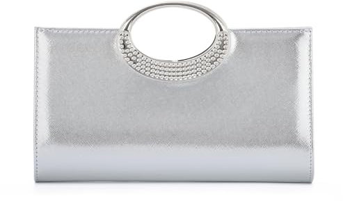 EVEOUT Pochette en Cuir PU Femmes Clutch Fête Sac à Main de Soirée avec Chaîne élégant Sac à bandoulière pour Mariage Parti