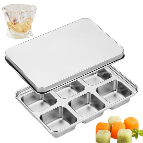 Bac à glaçons en métal | Forme À Glace Pour Whisky - Moule bloc glaçons réutilisable en acier inoxydable pour Café Boissons Alimentation bébé Maison Cuisine Restaurant Voyage Camping